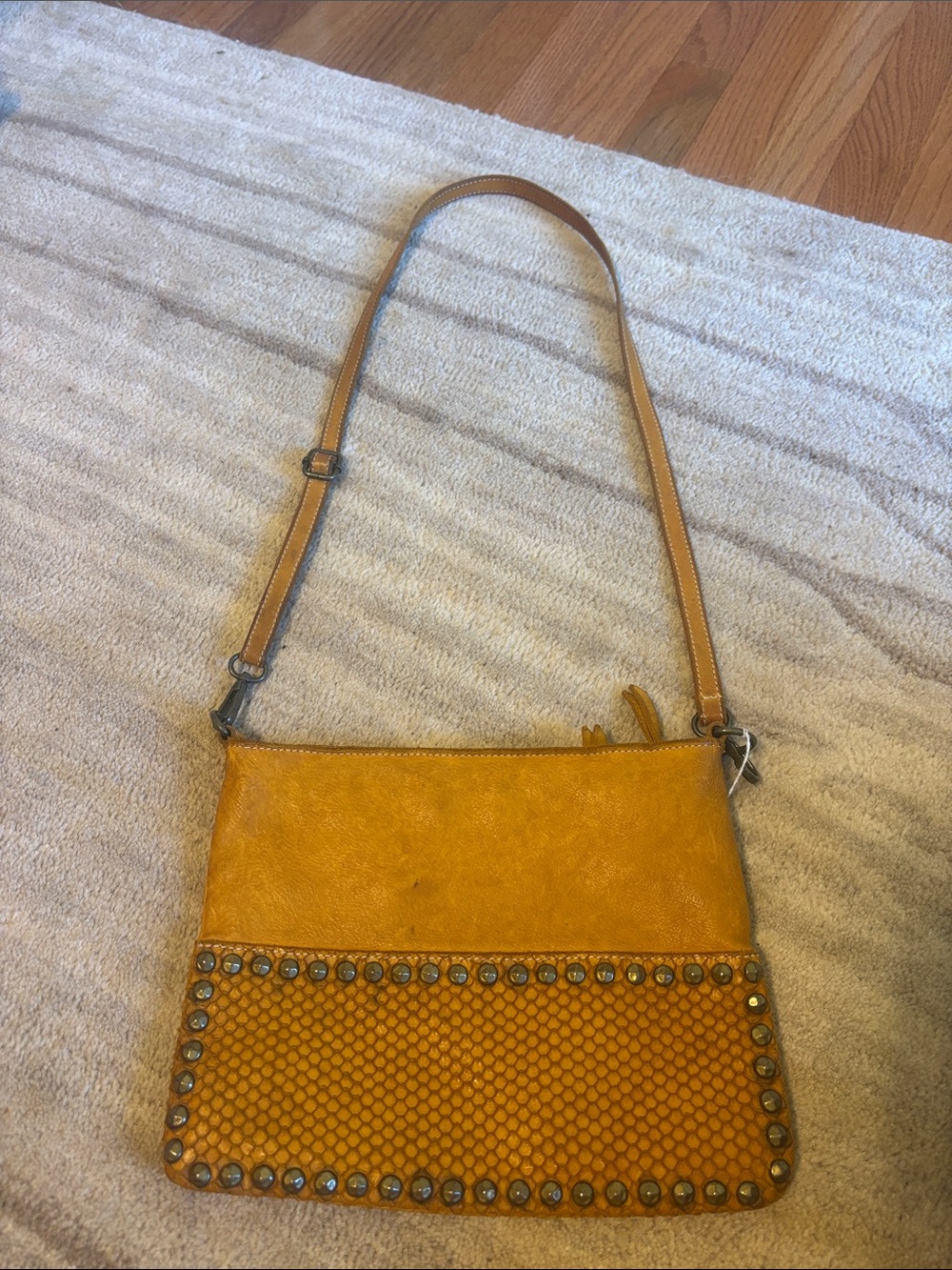 Constanta Rota Yellow Leather Crossbody bag